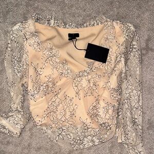 NBD Lace Women’s Top in Cream & black